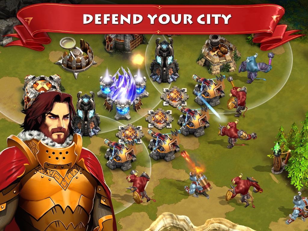 Defend your city — towers and troops repel an assault on a fortified kingdom
